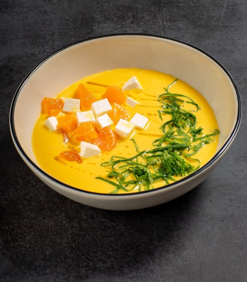 Морковный суп с мандаринами