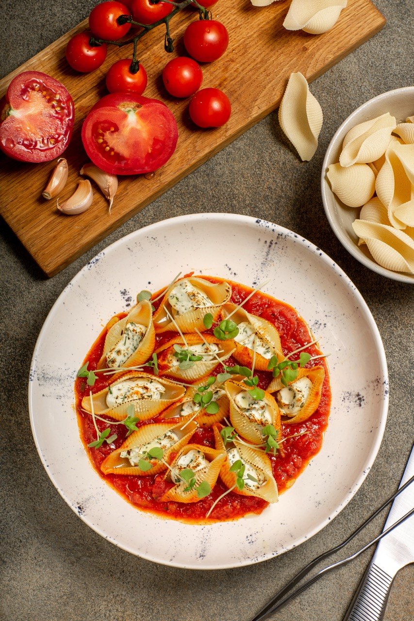 Конкильони с сыром мягким в рассоле